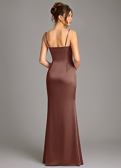 Azazie Reverie Bridesmaid Dresses Espresso Mermaid Corset Stretch Satin Dress image4