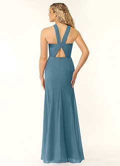 Azazie Rue Bridesmaid Dresses Bermuda A-Line Halter Chiffon Dress image3