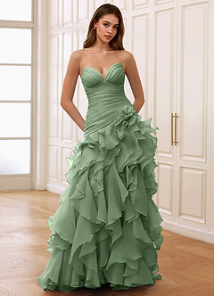 Christabelle Sage Sweetheart Strapless Ruffled Dress image5