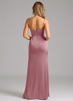 Azazie Aimee Bridesmaid Dresses Vintage Mauve A-Line Sweetheart Neckline Stretch Satin Dress image2