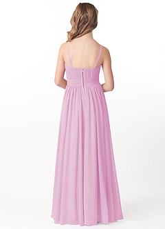 Azazie Astrid A-Line Floral Chiffon Floor-Length Junior Bridesmaid Dress image3