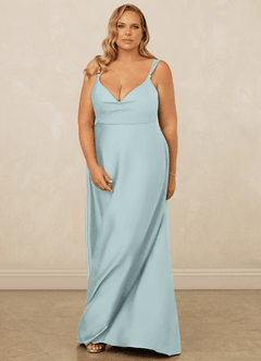 Christian Siriano Bridal for Azazie 1001 Bridesmaid Dresses Mist A-Line Sweetheart Neckline Stretch Satin Dress image15