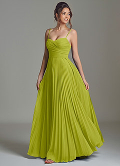 Azazie Catie Abiti da Damigella Abito A-Line in Chiffon Scollo a Cuore Citronella image5