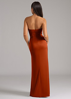 Azazie Marla Bridesmaid Dresses Paprika Sheath Strapless Stretch Satin Convertible Dress image6