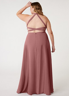 Azazie Clarice Bridesmaid Dresses Desert Rose A-Line Halter Chiffon Dress image9