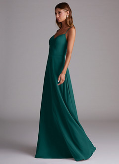 Azazie Marley Bridesmaid Dresses Peacock A-Line Off the Shoulder Chiffon Convertible Dress image6