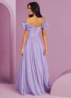 Barbie ♥ Azazie Jurken voor bruidsmeisjes Converteerbaar Jurk van Chiffon met A-Lijn Off the Shoulder Lila image14