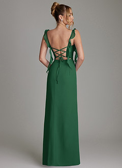 Azazie Jessamine Bridesmaid Dresses Dark Green Mermaid Corset Chiffon Dress image8