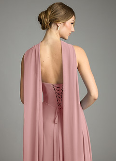 Azazie Ayla Abiti da Damigella Abito A-Line in Chiffon Scollo a Cuore Rosa Polverosa image10