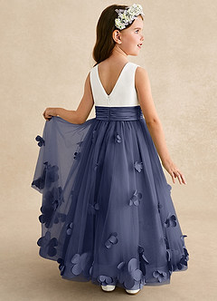 Azazie Vi Flower Girl Dresses Stormy A-Line Sleeveless Tulle Dress image1
