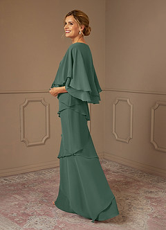 Azazie OHara Mother of the Bride Dresses Sea Moss A-Line V-Neck Chiffon Dress image2