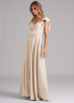 Azazie Leilani Bridesmaid Dresses White Alabaster A-Line Ruched Stretch Satin Dress image8