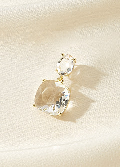 front Transparent Crystal Gemstone Earrings
