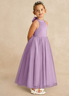 Azazie Bev vestidos de niña de las flores Vestido de Glicinia de Tul de Corte En A con Convertible image8
