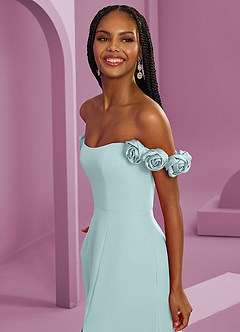 Barbie ♥ Azazie Jurken voor bruidsmeisjes Converteerbaar Jurk van Chiffon met A-Lijn Off the Shoulder De Nevel image5