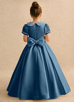 Azazie Gabriella vestidos de niña de las flores Vestido Bermudas de Satin Mate de Corte Princesa con con mangas image2