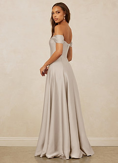 Christian Siriano Bridal for Azazie 1002 Bridesmaid Dresses Frost A-Line Off the Shoulder Stretch Satin Convertible Dress image3