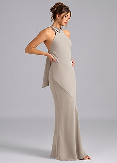 Azazie Velli Bridesmaid Dresses Frost Mermaid Bow Chiffon Dress image4