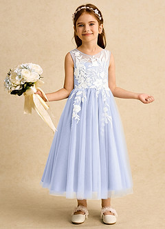 Azazie Sundae Blumenmädchenkleider Ballkleid Spitze Kleid Lavendel image1