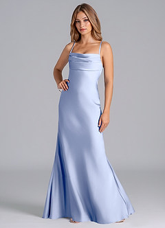 Azazie Seema Bridesmaid Dresses Ice Mermaid Corset Stretch Satin Dress image5