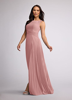 Azazie Galvan Mother of the Bride Dresses Dusty Rose A-Line Sequins Chiffon Dress image2