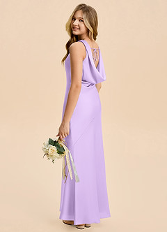 Azazie Rylina Junior Lilac Mermaid Stretch Satin Dress image5