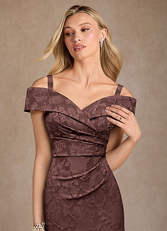 Azazie Canton Mother of the Bride Mekot Mrenneito Olkapään ulkopuolella Floral Burnout Lattian pituus Pukeutua image5