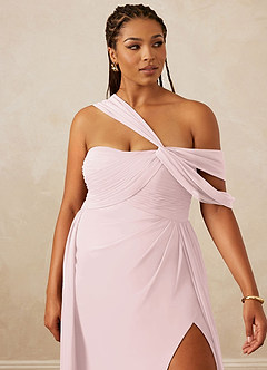 Christian Siriano Bridal for Azazie 1014 Bridesmaid Dresses Blushing Pink A-Line Off the Shoulder Chiffon Dress image15