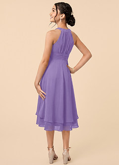 Azazie Linna Junior Tahiti A-Line Pleated Chiffon Dress image4