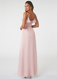 Azazie Natalia Bridesmaid Dresses Blushing Pink A-Line Chiffon Dress image4