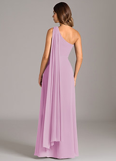 Azazie Tella Jurken voor bruidsmeisjes Jurk van Chiffon met A-Lijn One-Shoulder Snoep Roze image6