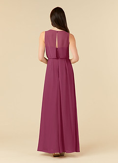 Azazie Marchioness Mother of the Bride Dresses Mulberry A-Line Scoop Pleated Chiffon Dress image2