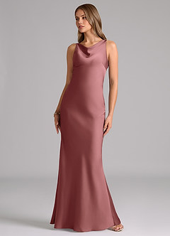Azazie Allettie Bridesmaid Dresses Amethyst Mermaid Stretch Satin Dress image5