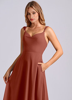 Azazie Beatrice Bridesmaid Dresses Auburn A-Line Sweetheart Neckline Chiffon Dress image6