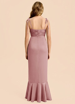 Azazie Ryan Junior Dusty Rose Sheath Bow Stretch Satin Dress image2