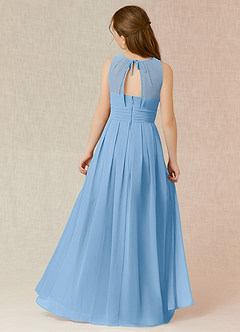 Azazie Bibiane Junior Powder Blue A-Line Pleated Chiffon Dress image2