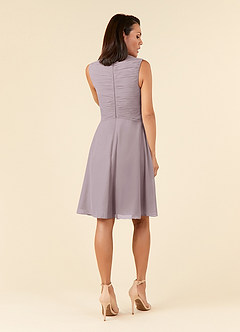 Azazie Theron Mother of the Bride Dresses Dusk A-Line V-Neck Pleated Chiffon Dress image2