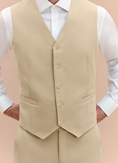 front James Champagne Structured Stretch Suit Vest