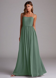 Azazie Calianna Bridesmaid Dresses Eucalyptus A-Line Off the Shoulder Chiffon Convertible Dress image4