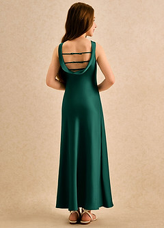 Azazie Raspberry Girls Formal Flower Girl Klänningar Klä A-Line i Stretch Satin Plisserad image2