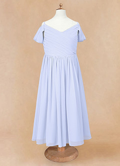 Azazie Chelle Abiti da Ragazza di Fiori Abito A-Line in Chiffon Plissettato Lavanda image6