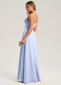 Azazie Terese Abiti da Damigella Abito A-Line in Chiffon Plissettato Ghiaccio image5