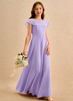 Azazie Kittie Girls Formal Flower Girl Klänningar Klänning A-Line i Chiffong image4