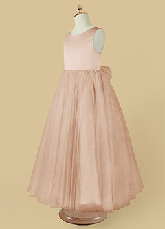 Azazie Muni Flower Girl Dresses English Rose A-Line Bow Tulle Dress image4