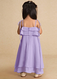 Azazie Temi Flower Girl Dresses Lilac A-Line Spaghetti Strap Chiffon Dress image9