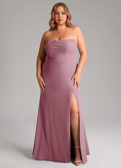 Azazie Saige Bridesmaid Dresses Vintage Mauve A-Line Off the Shoulder Chiffon Convertible Dress image16