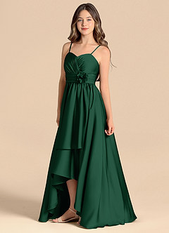 Azazie Catalina Junior Klä av A-Line i Stretch Satin Älskling Halsringning image6