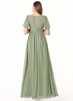 Azazie Verna Abiti da damigella d'onore premaman Abito A-Line Increspato con Scollo a V Chiffon Floor-Length image2
