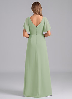 Azazie Ambrosia Bridesmaid Dresses Dusty Sage A-Line Pleated Chiffon Dress image6