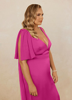 Christian Siriano Bridal for Azazie 1011 Robes de demoiselle d'honneur Robe Sirène en Satin extensible Arc Fuchsia image17